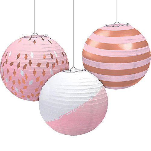 Rose Gold Baby Girl Shower - Paper Lanterns